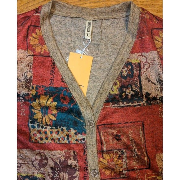 New GRECERELLE Womens Open Front Cardigan Button Down Ribbed Lightweight Top NWT - Picture 4 of 9